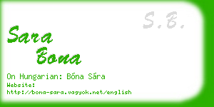 sara bona business card